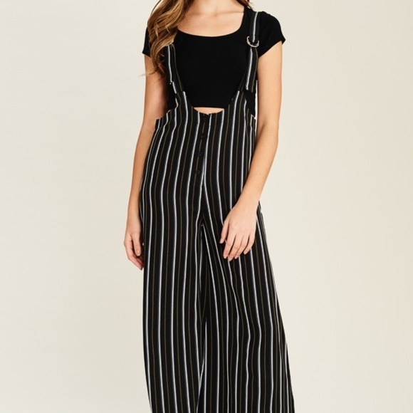 Wide leg with striped Pant Jumpsuit - Picture 3 of 8